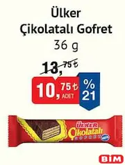 ÜLKER ÇİKOLATALI GOFRET 36 G fiyat ve kampanya bilgisi